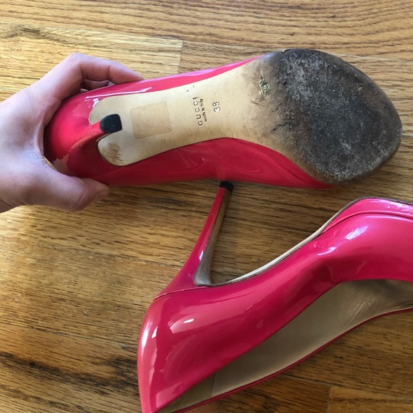 Gucci pink patent leather horsebit heels - Picture 8 of 8